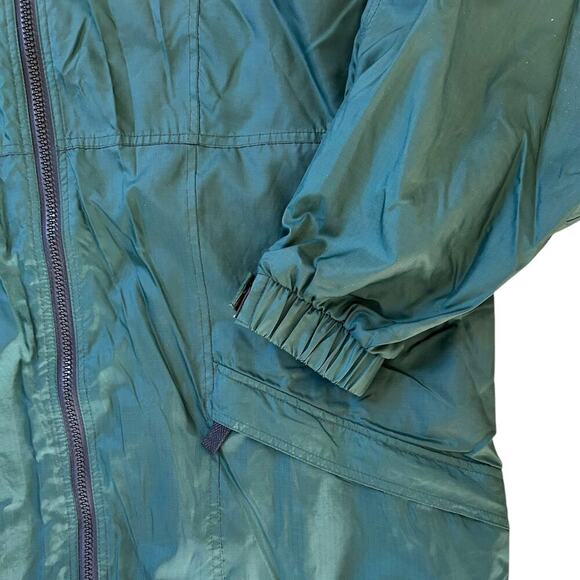 Vintage 90s Abercrombie Performance Nylon Windbreaker jacket Hunter Green Mens L - Picture 2 of 11